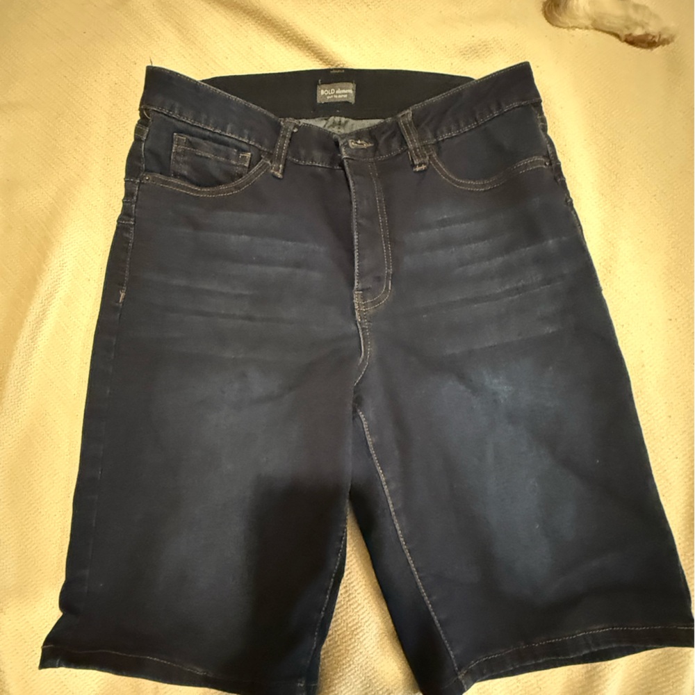BOLD elements Womens Dark Blue Denim Bermuda Shorts
